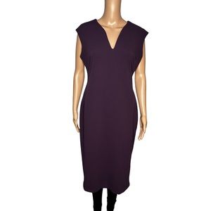 New York & company purple v neck short sleeve dress size M